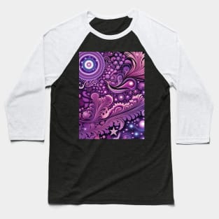 Other Worldly Designs- nebulas, stars, galaxies, planets with feathers Baseball T-Shirt